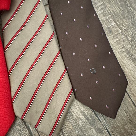 Designer Tie Lot of 4 Givenchy, Christian Dior, Yves Saint Laurent & More - Picture 4 of 10